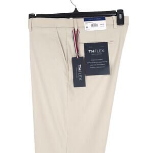 Tommy Hilfiger Mens Modern Fit Dress Pants 36x33 Butter Beige Solid Flex Stretch